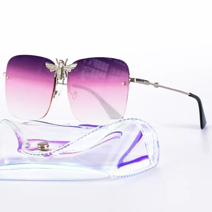 Lunettes de soleil carrées en métal pour hommes et femmes