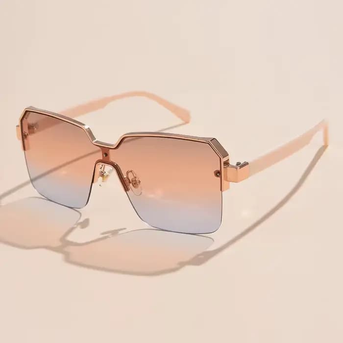 Lunettes de soleil carrées sans cadre pour hommes et femmes