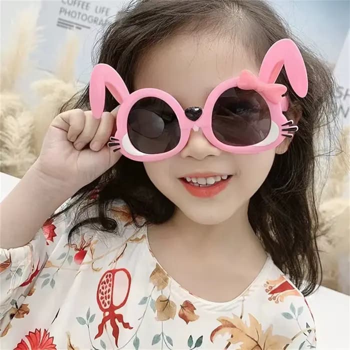 Lunettes de soleil en forme de petit lapin pour filles