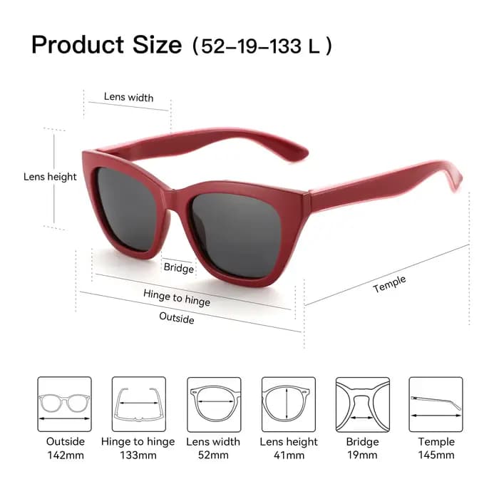 ZENOTTIC-Lunettes de soleil polarisées carrées pour femmes, protection UV400, papillon, lunettes de