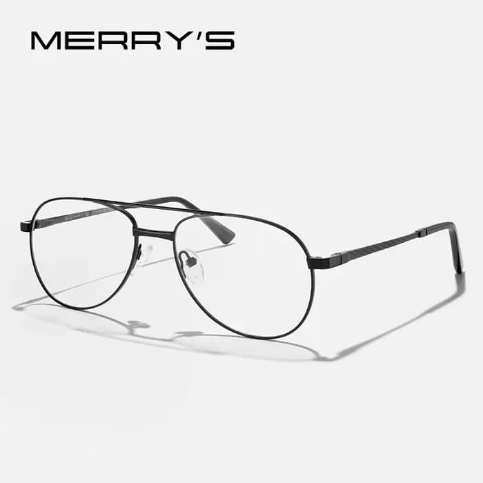 MERRYS DESIGN classique pilote lunettes montures pour hommes femmes en alliage de titane optique
