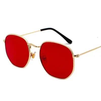 Lunettes de soleil hexagonales tendance pour femmes et hommes 2026 – Monture carrée en métal