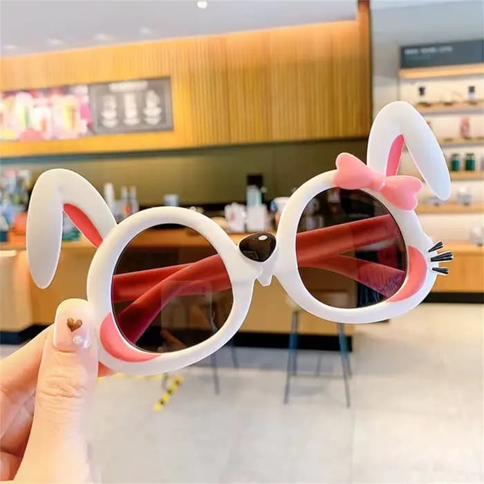 Lunettes de soleil en forme de petit lapin pour filles