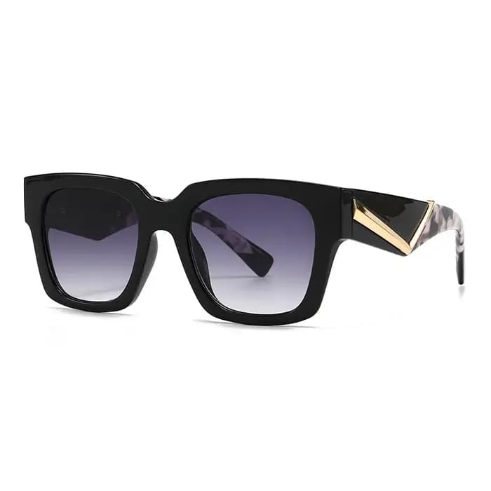 Lunettes de soleil carrées vintage à grande monture pour femmes et hommes