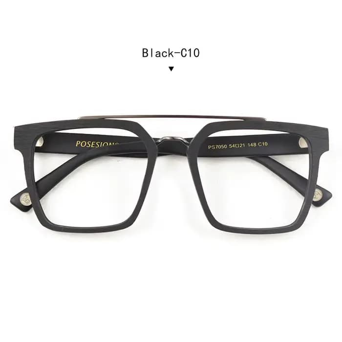 HDLosFTER-Lunettes carrées pour hommes et femmes, monture en bois, lunettes optiques rétro, lunettes