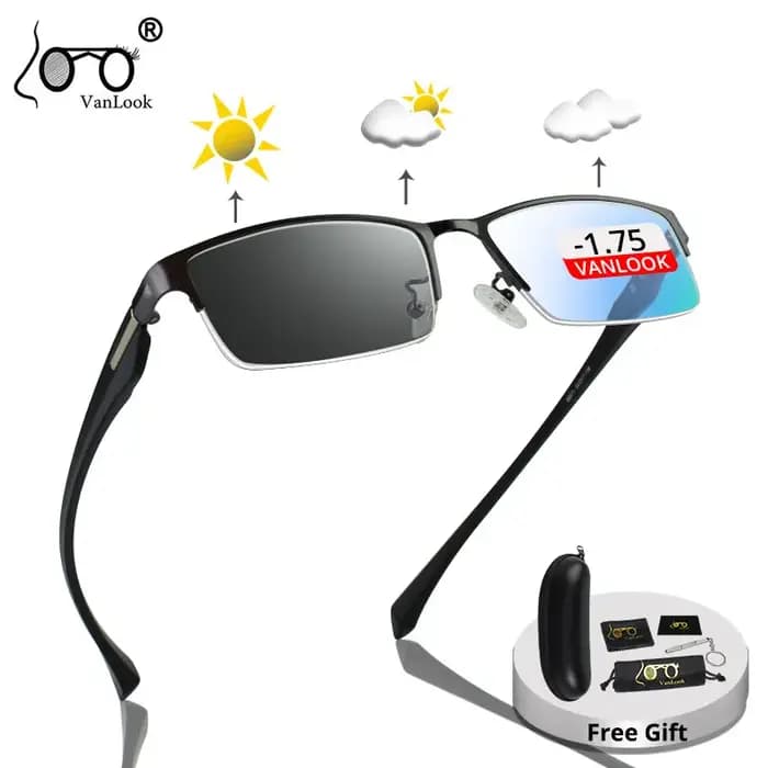 Lunettes de soleil photochromiques pour hommes, verres caméléon, bloquant la lumière bleue, pour myo