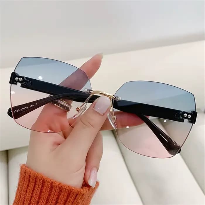 Lunettes de soleil vintage sans monture pour femmes