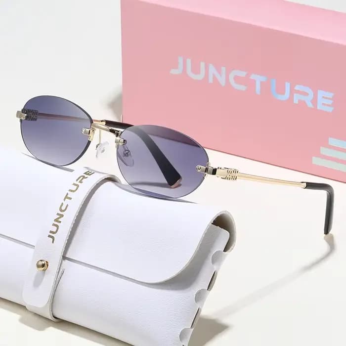JUNCTURE mode populaire lunettes De soleil ovales pour femme homme voyage UV400 nuances femmes hommes
