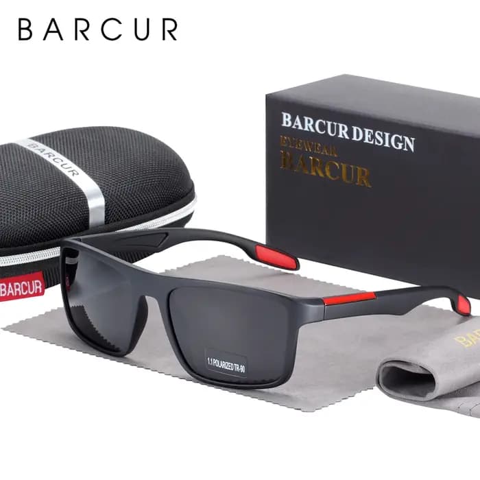 BARCUR marque lunettes de soleil hommes TR90 cadre ultraléger polarisé Vintage