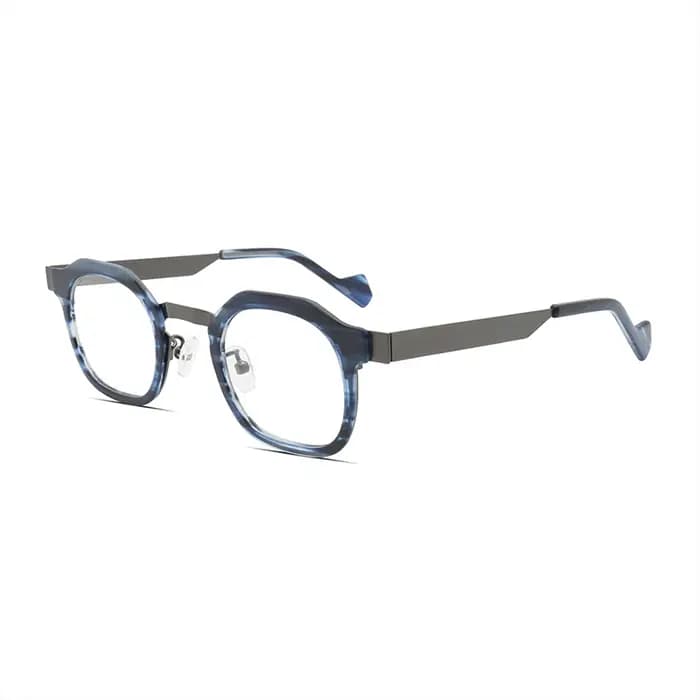 Lunettes d'art à la mode en acétate avec cadre rond en métal