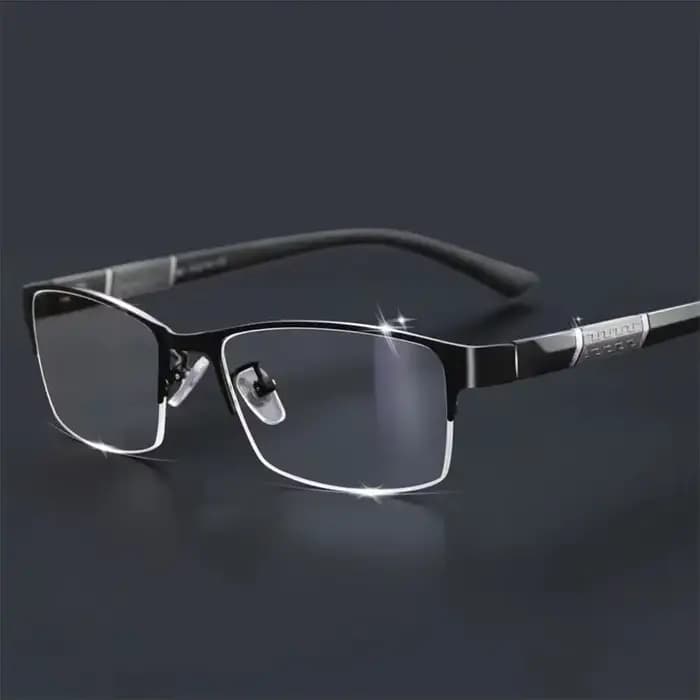 Lunettes plates demi-monture bloquant la lumière bleue