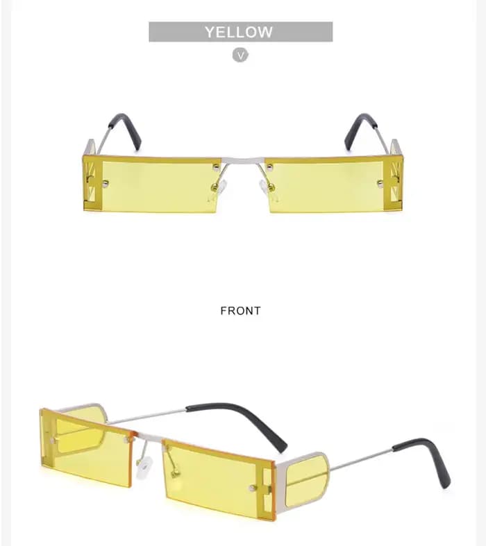 Mimiyou – lunettes de soleil rectangulaires sans bords pour hommes et femmes