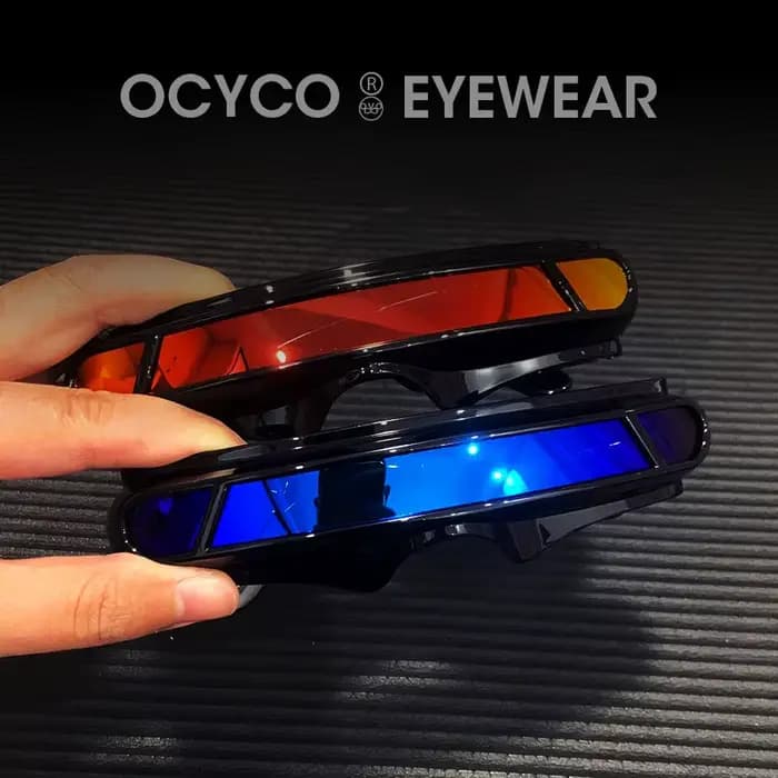 Lunettes de soleil rectangulaires pour hommes et femmes, matériau de mémoire, bouclier de cosplay, l