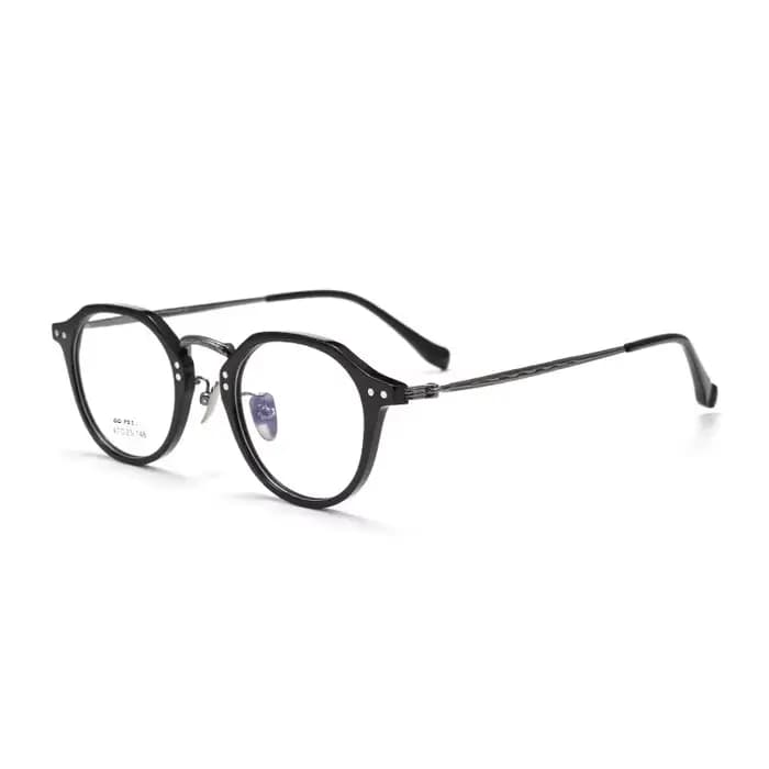BCLEAR sculpté rétro littéraire acétate lunettes cadre femmes polyvalent titane jambes polygonales hommes