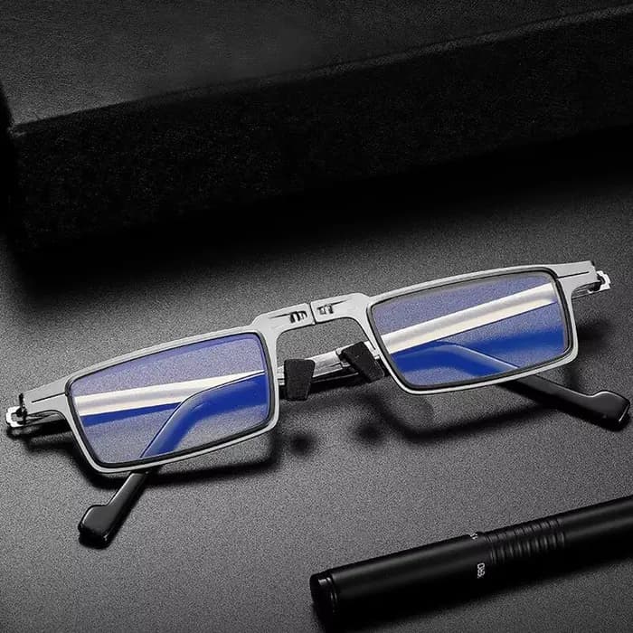 Lunettes de lecture pliantes en métal en acier pour hommes et femmes, ensemble de lunettes portables