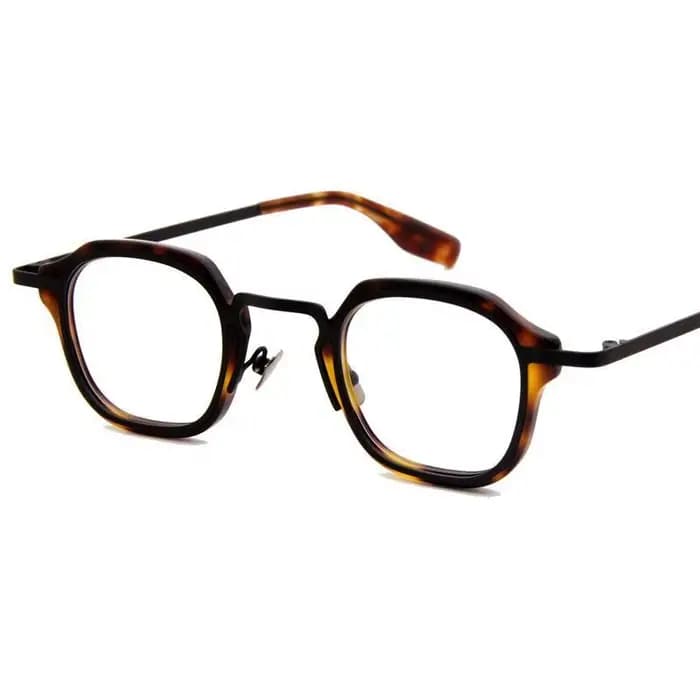 YCFoya Lunettes Rétro Homme Monture Acétate Écaille de Tortue Marque Tendance Style Affaires Femme