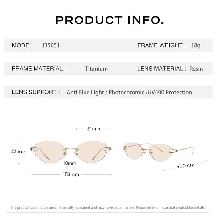 CAPONI Nouvelles lunettes de soleil œil de chat sans monture pour femmes