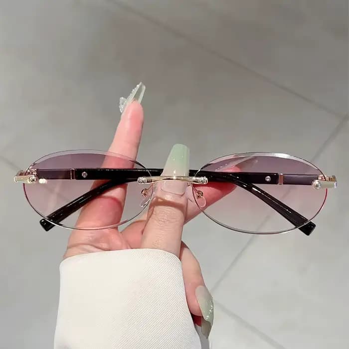 Lunettes de soleil à monture ovale personnalisée rétro femmes hommes