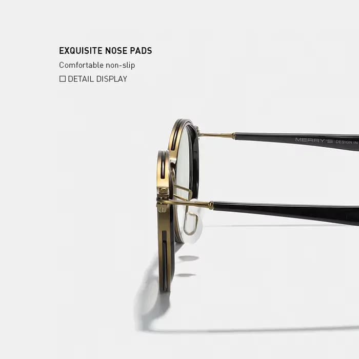 MERRYS DESIGN rétro rond Steampunk lunettes cadre hommes femmes luxe alliage de titane lunettes myop