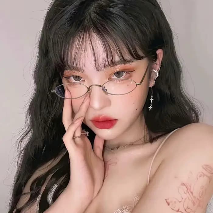Y2K petites lunettes ovales en métal femmes filles Vintage