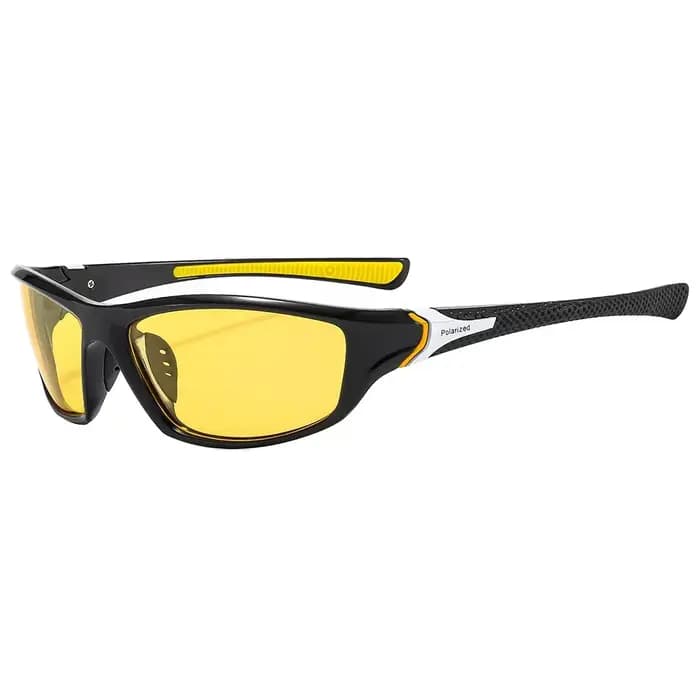 Lunettes de vision nocturne carrées jaunes vintage tendance