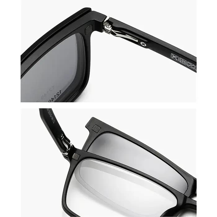 YIMARUILI 1 + 5 mode lunettes polarisées magnétiques carré conduite Vision nocturne optique lunettes de Prescription hommes et femmes 12149