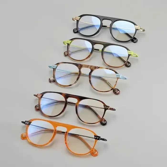 Lunettes de myopie ovales en acétate pour hommes