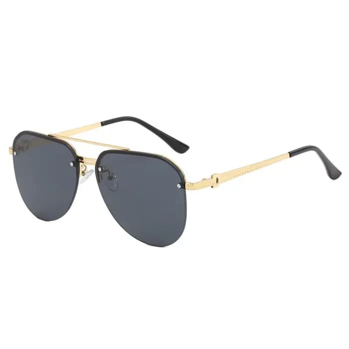 Lunettes de soleil semi-montantes à double barre pour hommes