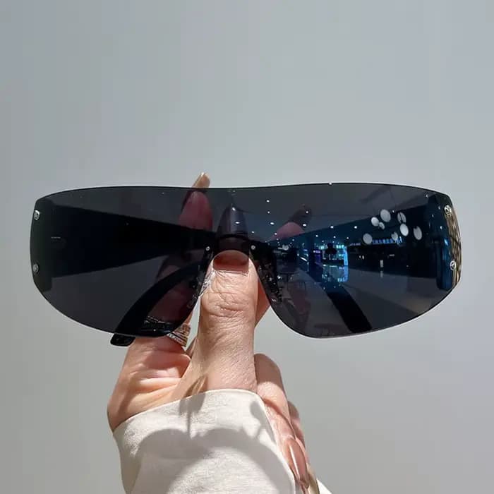 Y2K – lunettes de soleil de styliste sans bords pour femmes et hommes, une pièce tendance, luxe, riv