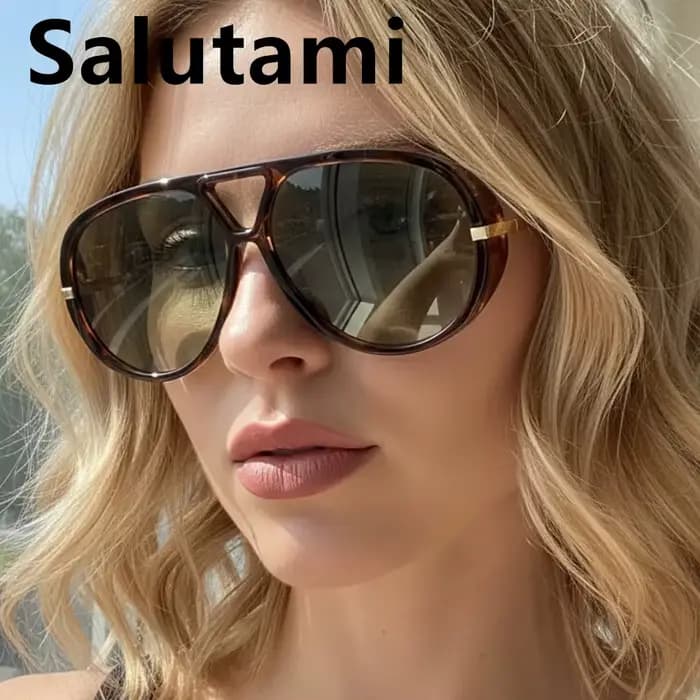 Nouvelles Lunettes de Soleil Ovales Vertes à Imprimé Léopard pour Femmes