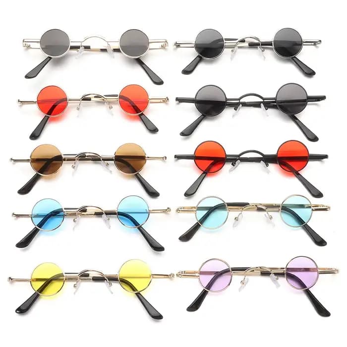 Petites lunettes de soleil rondes Rock Punk pour femmes et hommes