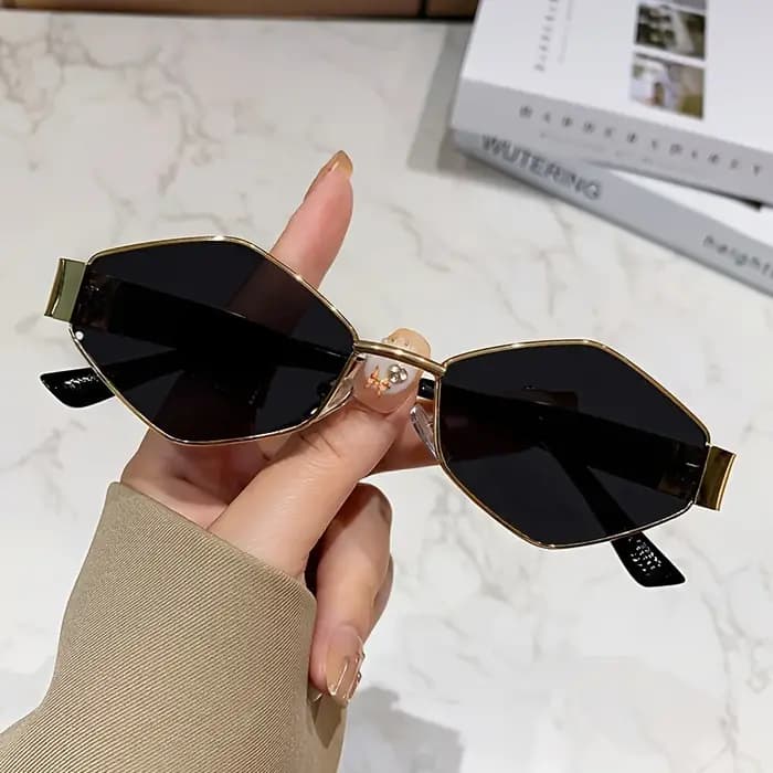 Lunettes de soleil hexagonales à la mode pour femmes