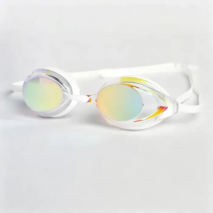 Lunettes de natation miroir électroplaquées anti-buée UV400 étanches avec pont nasal de rechange en silicone souple