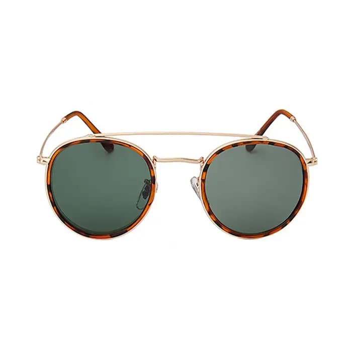 Shonemes lunettes de soleil rondes Vintage Double pont conduite nuances cadre en métal extérieur UV400