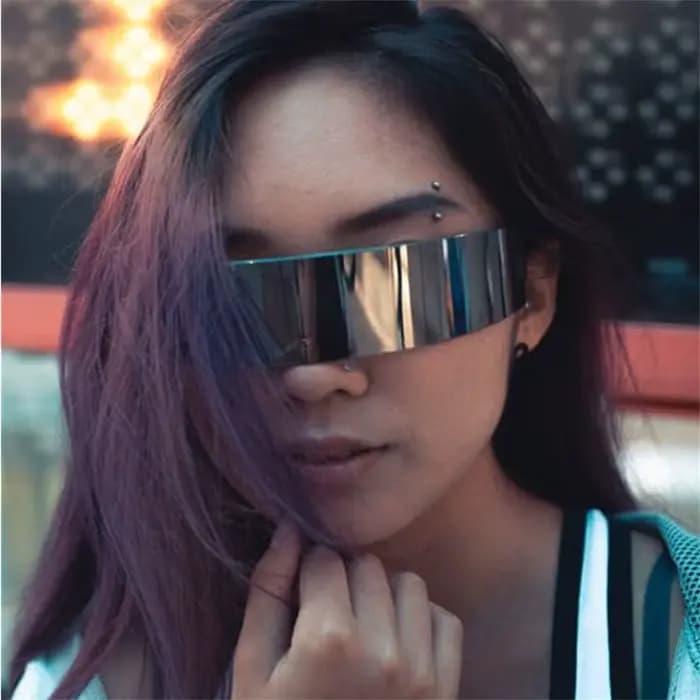Lunettes de soleil rétro gothiques sans monture