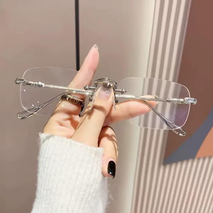 Nouvelles lunettes Harajuku sans monture pour femmes, verres transparents rectangulaires, lunettes d