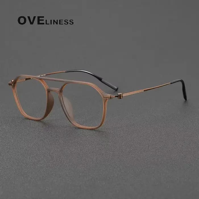 Monture de lunettes en titane 2025 acétate pour hommes et femmes, montures de lunettes carrées rétro