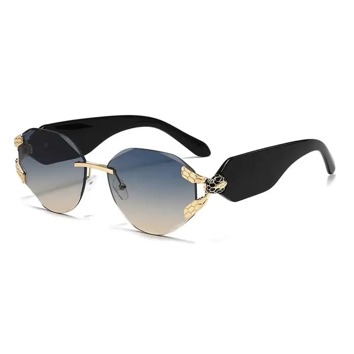 Lunettes de soleil sans monture 2026 avec décor tête de serpent pour femme