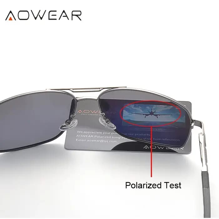 AOWEAR Aviation lunettes de soleil polarisées hommes en aluminium conduite miroir lunettes de soleil