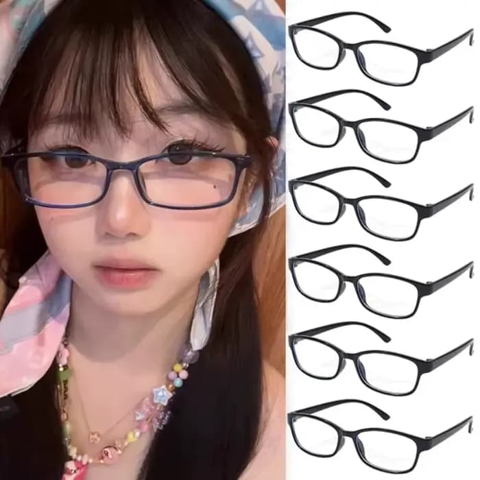 Lunettes rétro à monture carrée noire pour femmes