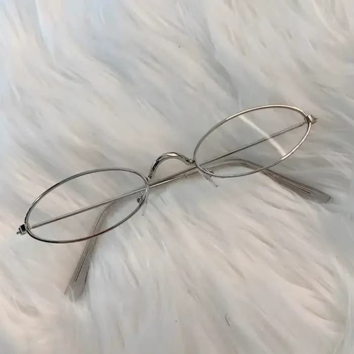Lunettes ovales en métal Y2K pour femmes et filles
