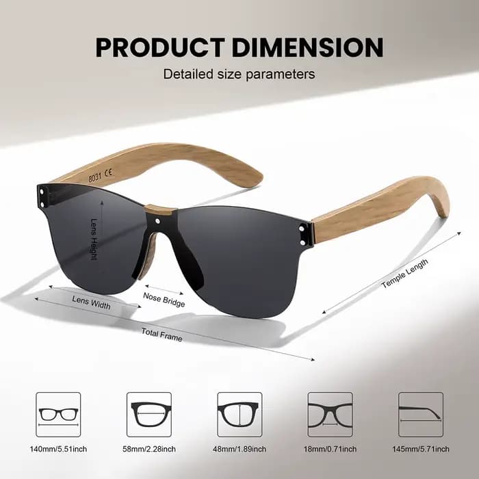 Lunettes de soleil rétro en chêne écologiques GM UV400