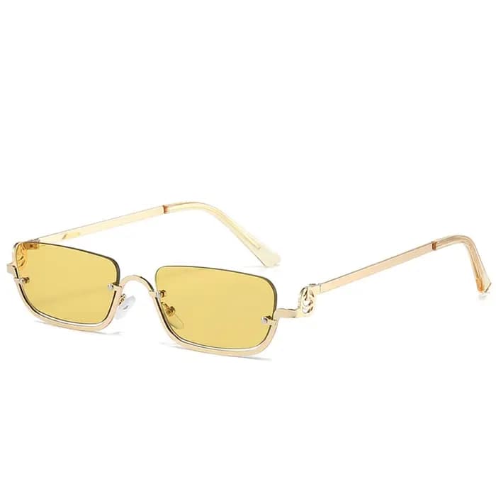 Lunettes de soleil carrées demi-cadre pour femmes