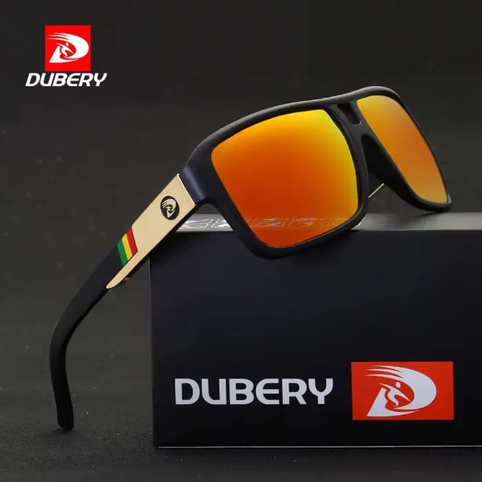 DUBERY Lunettes de soleil polarisées de sport en plastique à monture carrée Lunettes UV400