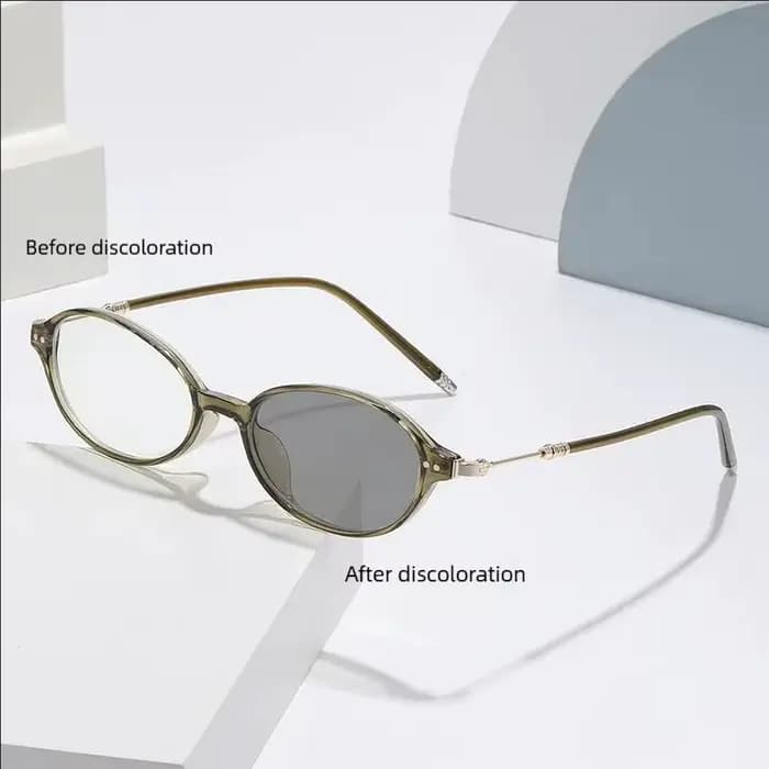 Lunettes de myopie photochromiques ovales anti-lumière bleue pour hommes et femmes, verres de transi