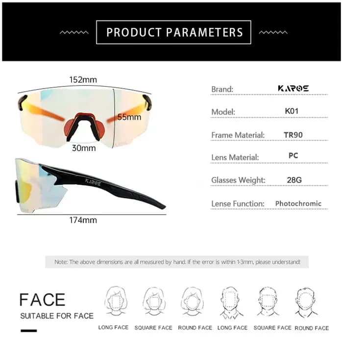 KAROS lunettes de cyclisme photochromiques pour vtt vélo de route UV400 lentille adaptative Anti-bué