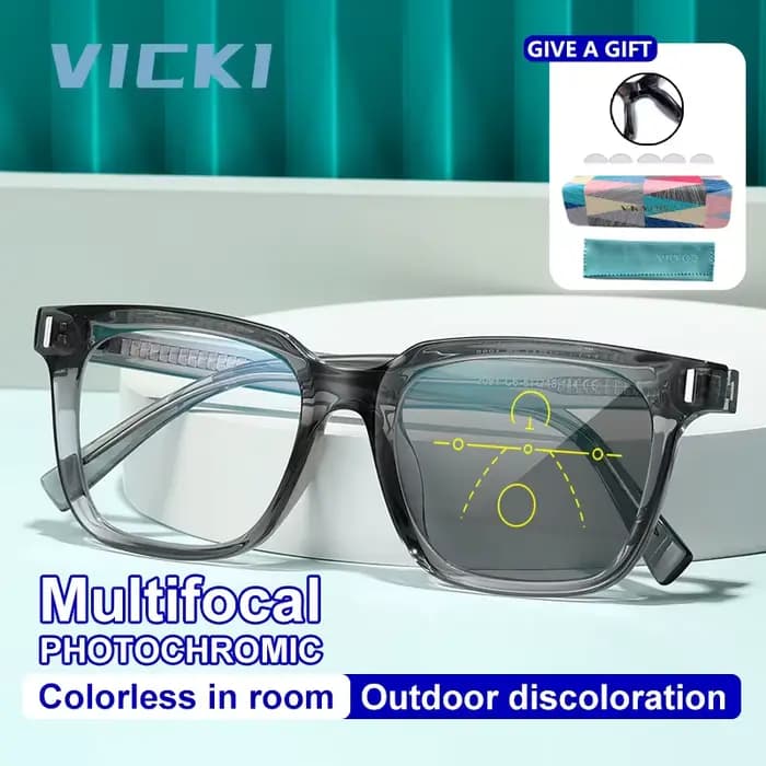 VICKI – lunettes géométriques à grande monture pour hommes, multifocales progressives, personnalisab
