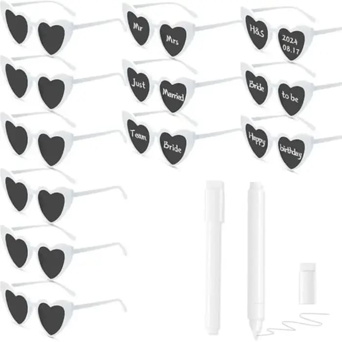 Ensemble de lunettes de soleil en forme de cœur pour fête