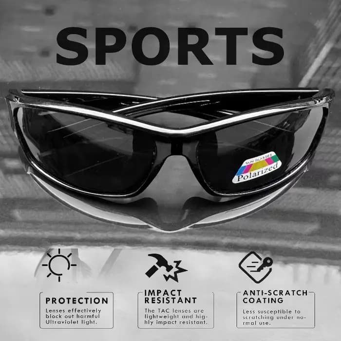 Lunettes de soleil sport polarisées 1/3 pièces, monture PC enveloppante, pour activités de plein air