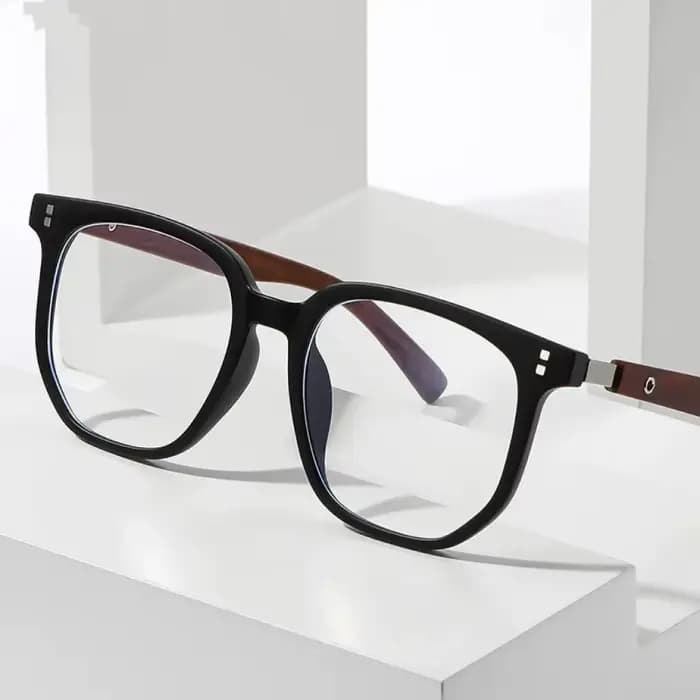 Lunettes neutres pour myopie 0-1.0-1.5-2.0-2.5-3.0-3.5-4.0-4.5-5.0… Monture en métal imitation bois